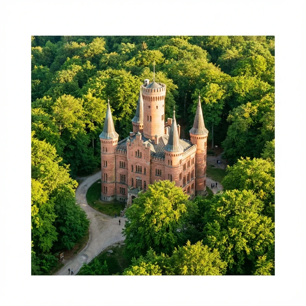 Das Jagdschloss Granitz inmitten des Waldes